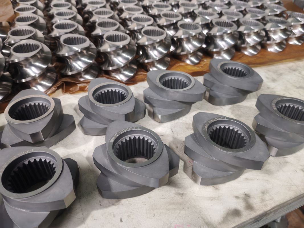 Schraubelemente für Kunststoff-Extrusionslinie 60mm-120 Schraubenlänge 100 U/min-1200 Schraubendrehzahl für Doppelschneckenextruder