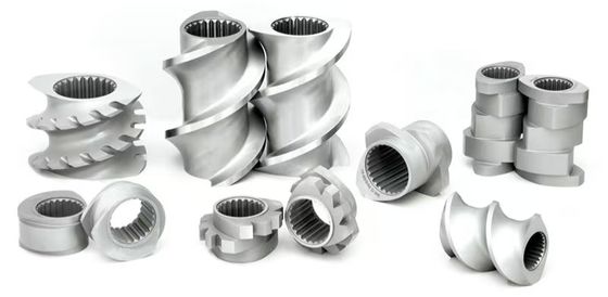 Gleichläufige Doppelschneckenextruder-Maschinenteile Welle Schneckensegment Zylinder und Seitenbeschicker, verwendet für Lithiumbatteriemaschinen
